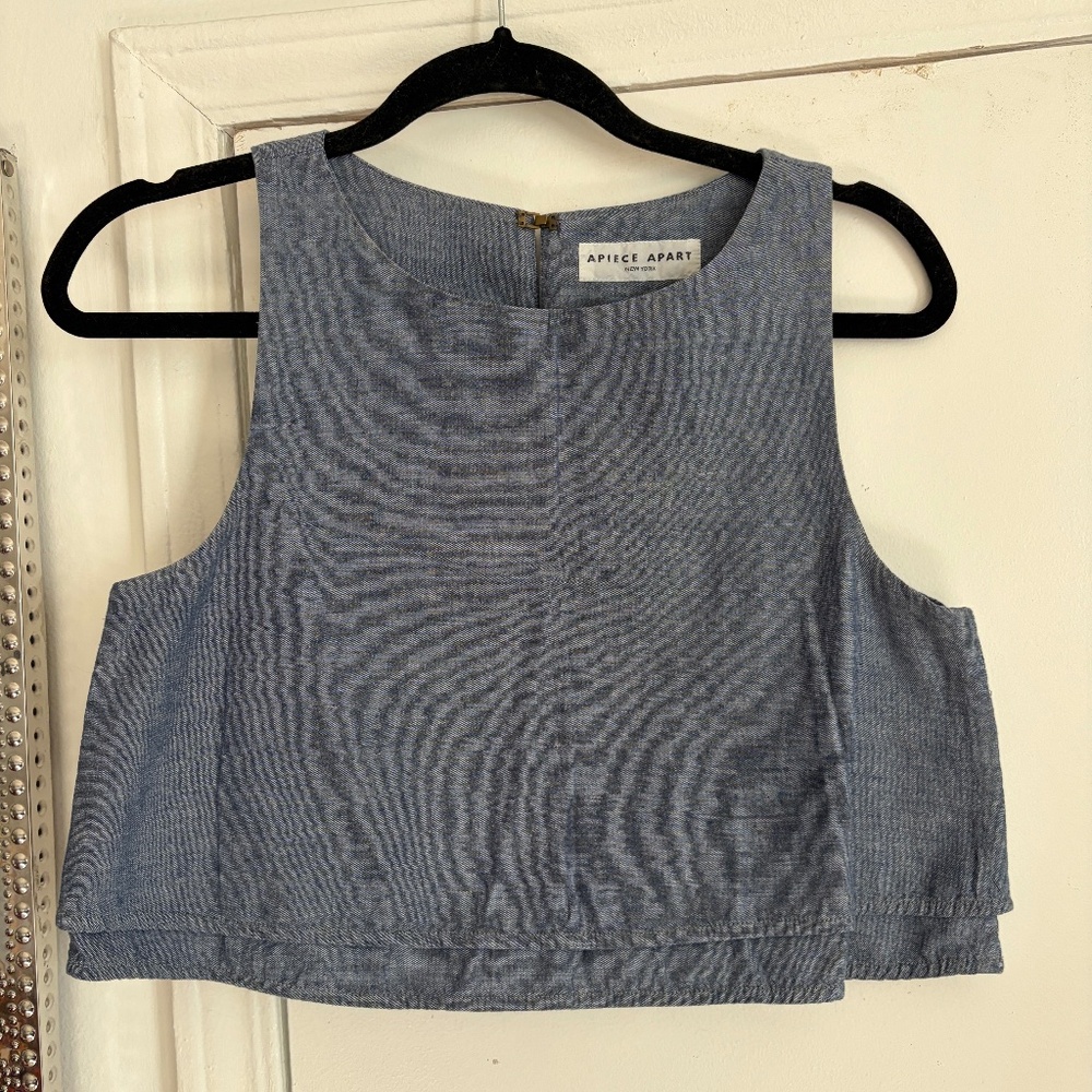 Apiece Apart chambray crop top Size xs/s